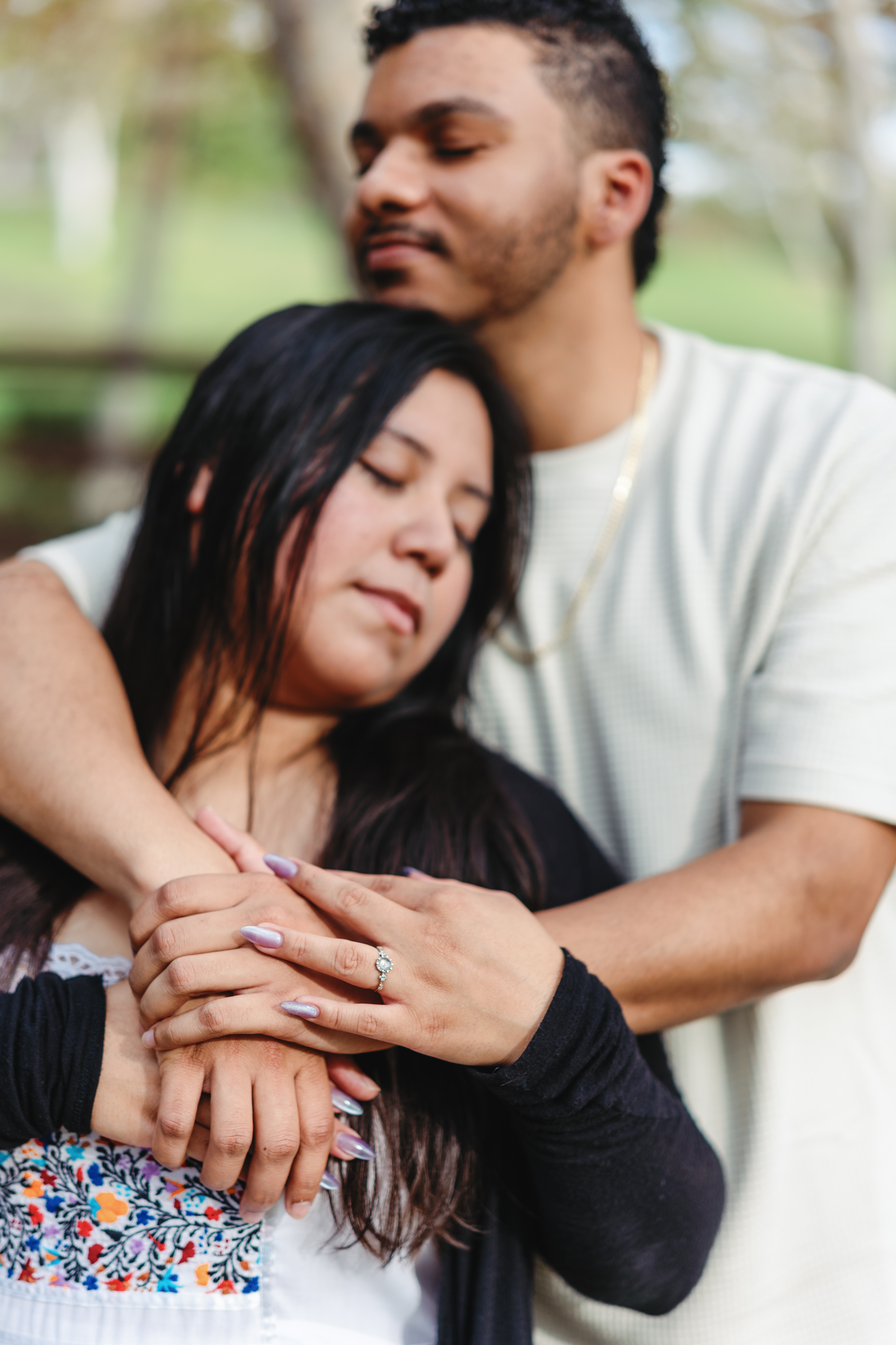 Vertical portrait of the couple outdoors