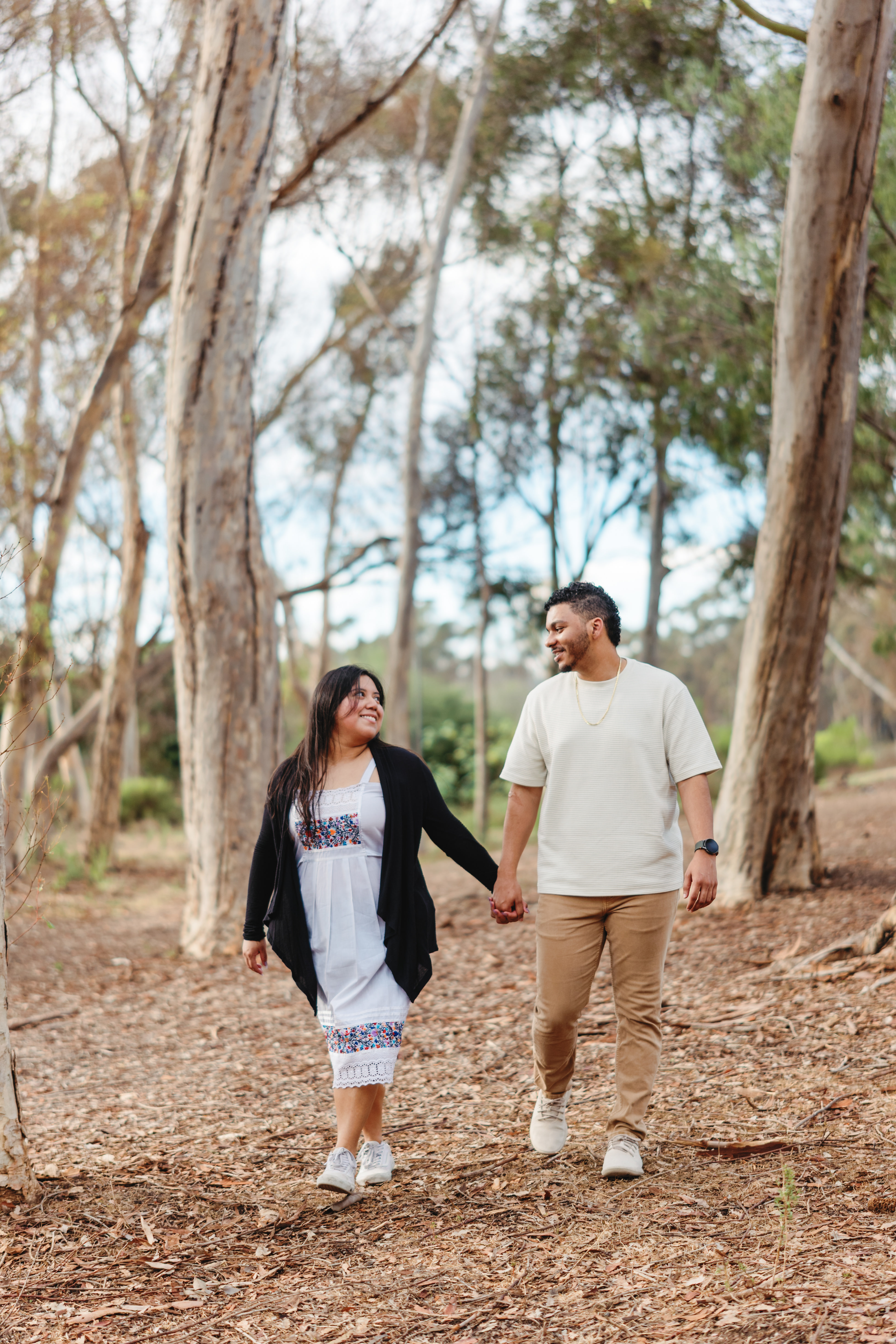Engagement portrait of the couple outdoors